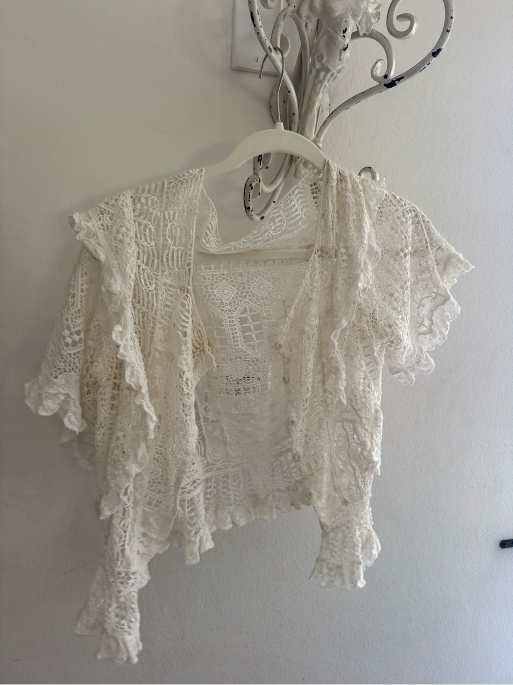 Doen heirloom hand made cream Crochet Lace top Victorian Edwardian - Picture 2 of 3